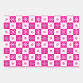 Hot Pink Candy Canes Peppermint, Snowflakes & Bows Geschenkpapier Set (Vorderseite 3)