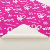 Hot Pink Candy Canes Peppermint & Snowflakes Name Sherpadecke