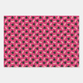 Hot Pink Caps Diplomas Mixed Graduation Patterns Geschenkpapier Set (Vorderseite)