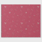 Hot Pink Cats, Cake & Cherries - Valentine Geschenkpapier (Flach)