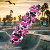 Hot Pink Chaos - Hellrosa tropisch Skateboard