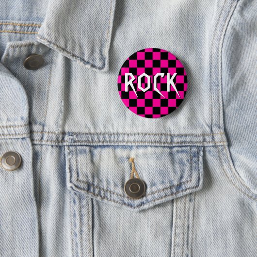 HOT PINK CHECKERBOARD ROCK BUTTON (Beispiel)