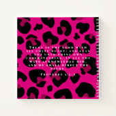 Hot Pink Cheetah Print Sermon Notizen Add Year Nam Notizblock (Rückseite)
