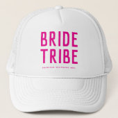 Hot Pink Chic Bribe Tribe Bridesmaid Truckerkappe (Vorderseite)