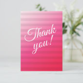 Hot Pink Chic Modern Danke Karte (Stehend Vorderseite)