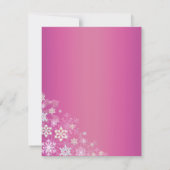 Hot Pink Chic Snowflake Sweet16 Einladung (Rückseite)