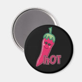 Hot Pink Chili Pepper Magnet (Vorderseite/Rückseite)