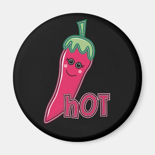 Hot Pink Chili Pepper Magnet (Vorne)