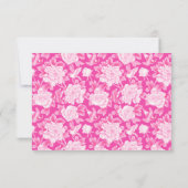 Hot Pink Chinoiserie Blumengarten Hochzeit RSVP Karte (Rückseite)