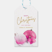 Hot Pink Christmas Baubles Geschenkanhänger (Rückseite)