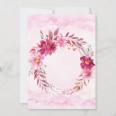 Hot Pink Chrysanthemum Floral Wedding Einladung (Rückseite)