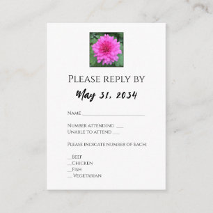Hot Pink Chrysanthemum Floral Wedding Rsvp Karten