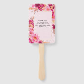 Hot Pink Chrysanthemum Wedding Hand Fan Fächer (Rückseite)