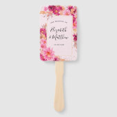 Hot Pink Chrysanthemum Wedding Hand Fan Fächer (Vorderseite)