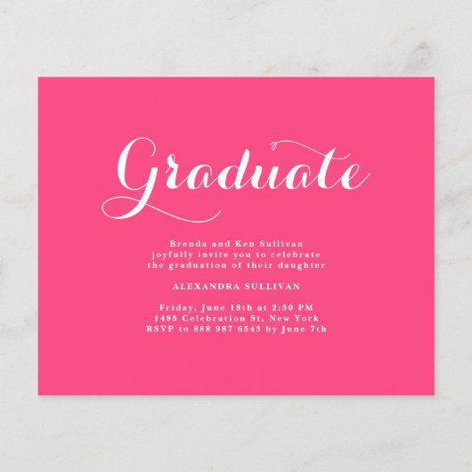 Hot Pink Class of 2025 Foto Collage Abschluss (Rückseite)