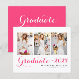 Hot Pink Class of 2025 Foto Collage Abschluss