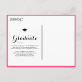 Hot Pink Class of 2025 Foto Collage Abschluss Einladungspostkarte (Rückseite)