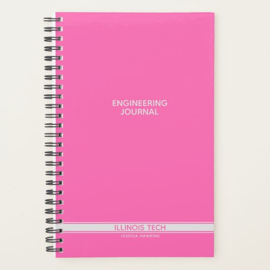 Hot Pink Classic Stripe Spiral Notebook Planer (Vorderseite)