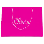 Hot Pink Color Baby Duschbeutel Große Geschenktüte (Vorderseite)