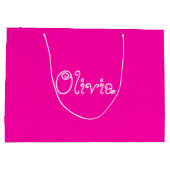 Hot Pink Color Baby Duschbeutel Große Geschenktüte (Rückseite)