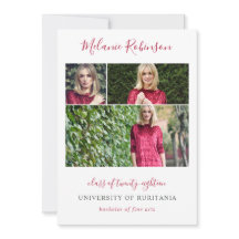 Hot Pink Confetti 3 Fotos Abschluss Ankündigung