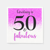 Hot Pink Confetti 50 und Fabulous Custom Script Serviette (Vorderseite)