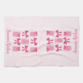 Hot Pink Coquette Pickle Jar und Bow Personalisier Geschirrtuch (Horizontal)