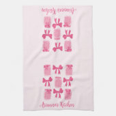 Hot Pink Coquette Pickle Jar und Bow Personalisier Geschirrtuch (Vertikal)