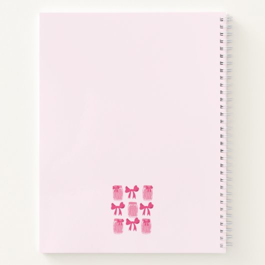 Hot Pink Coquette Pickle Jar und Bow Personalisier Notizblock (Rückseite)