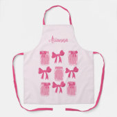 Hot Pink Coquette Pickle Jar und Bow Personalisier Schürze (Vorderseite)