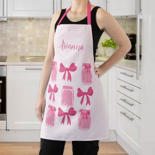 Hot Pink Coquette Pickle Jar und Bow Personalisier Schürze