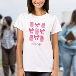 Hot Pink Coquette Pickle Jar und Bow Personalisier T-Shirt