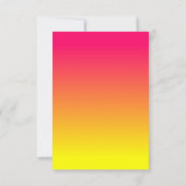 Hot Pink Coral und Yellow Ombre Save the Date Einladung (Rückseite)