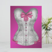 Hot Pink Corset Junggeselinnen-Abschied Einladung (Stehend Vorderseite)