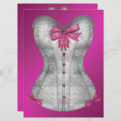 Hot Pink Corset Junggeselinnen-Abschied Einladung (Vorne/Hinten)