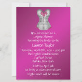 Hot Pink Corset Junggeselinnen-Abschied Einladung (Rückseite)