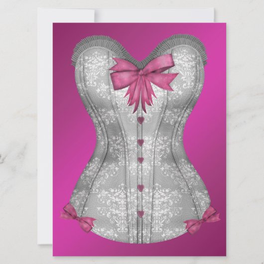 Hot Pink Corset Junggeselinnen-Abschied Einladung (Vorderseite)