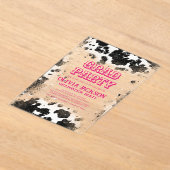 Hot Pink Cow Print Western Abschluss Acryleinladungen (Ablage )