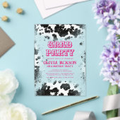 Hot Pink Cow Print Western Abschluss Acryleinladungen (In Situ (Hochzeit))