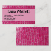 Hot Pink Croc Crocodile Skin Imitats Visitenkarte (Vorne/Hinten)
