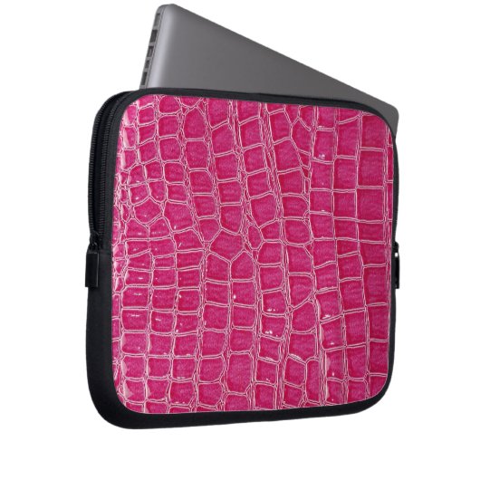 Hot-Pink-Croc-Imitate - Schutzhülle für den Schlau Laptopschutzhülle (Vorne Rechts)