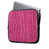 Hot-Pink-Croc-Imitate - Schutzhülle für den Schlau Laptopschutzhülle (Vorderseite Links)
