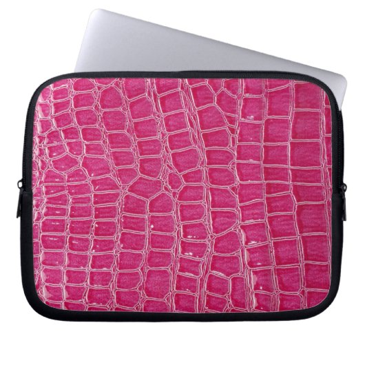 Hot-Pink-Croc-Imitate - Schutzhülle für den Schlau Laptopschutzhülle (Vorderseite)