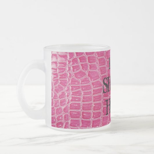 Hot Pink Croc Imitats Mattiert Glass Coffee Tasse  (Links)