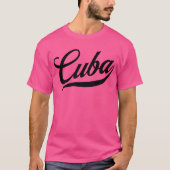 Hot Pink Cuba Script Schriftart Text Männer Frauen T-Shirt (Vorderseite)