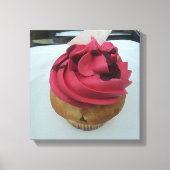 Hot Pink Cupcake Leinwanddruck (Vorderseite)