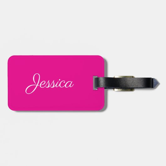 Hot Pink Custom Name Paris is always a good idea Gepäckanhänger (Rückseite horizontal)
