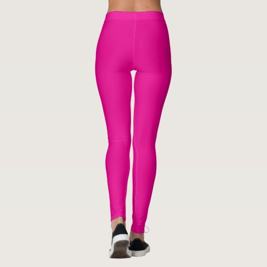 Hot Pink Custom Text Personalized Leggings Design (Rückseite)