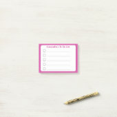 Hot Pink Custom to Do List Sticky Post-it Klebezettel (Auf Schreibtisch)