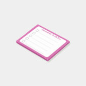 Hot Pink Custom to Do List Sticky Post-it Klebezettel (angewinkelt)